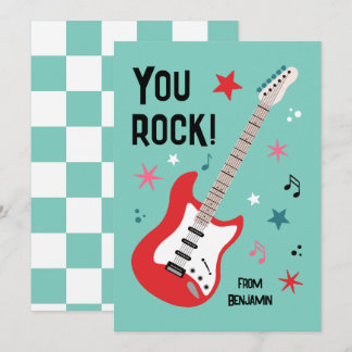 Cartes Pour Fêtes Annuelles You rock guitar classroom valentine's day card