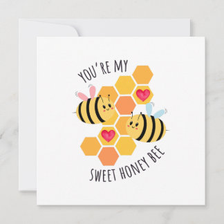 Cartes Pour Fêtes Annuelles You're My Sweet Honey Bee Flat Card