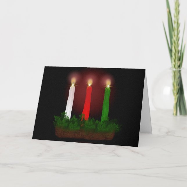 Cartes Pour Fêtes Annuelles Yule bougies hiver Solstice sorcière Wiccan Pagan (Devant)