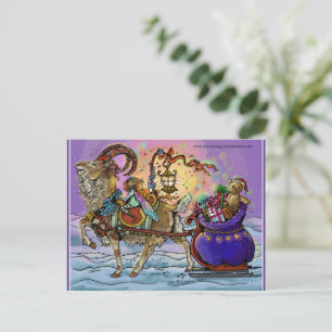 Cartes Pour Fêtes Annuelles Yule Chèvre Magie de vacances
