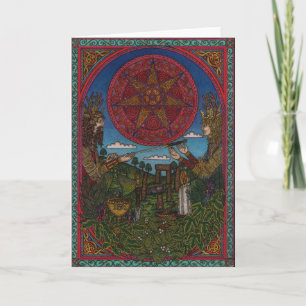 Cartes Pour Fêtes Annuelles Yule, le roi saint et le roi chêne