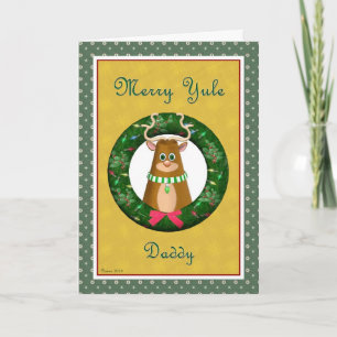 Cartes Pour Fêtes Annuelles Yule Stag Wreath for Daddy Card