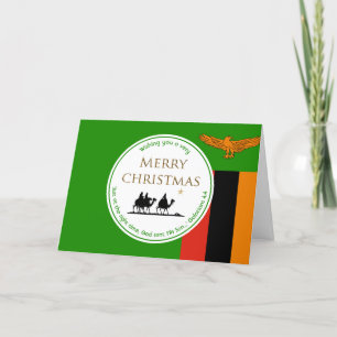 Cartes Pour Fêtes Annuelles ZAMBIA DRAPEAU Trois Sages Écritures Noël