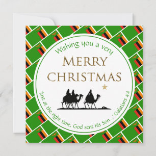 Cartes Pour Fêtes Annuelles ZAMBIE DRAPEAU Trois Sages Hommes Noël ZAMBIEN
