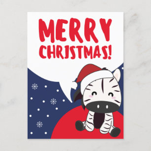 Cartes Pour Fêtes Annuelles Zebra Christmas Zebras Winter Animaux Holiday Post