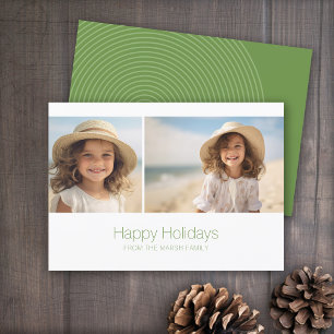 Cartes Pour Fêtes Annuelles Zen Line Art Green - 2 Photo - Minimal
