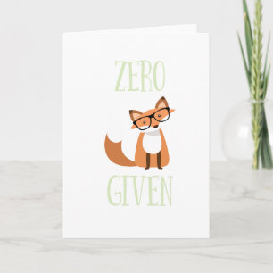 Cartes Pour Fêtes Annuelles Zero Fox Donné Drôle Animal Fox