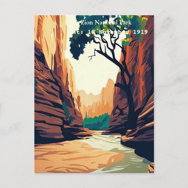 Cartes Pour Fêtes Annuelles Zion National Park Utah The Narrows (Devant)