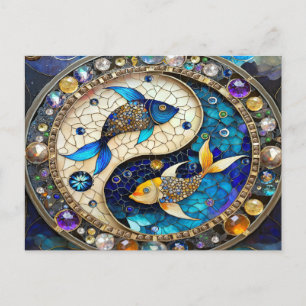 Cartes Pour Fêtes Annuelles Zodiac - Poissons de poisson Yin et Yang