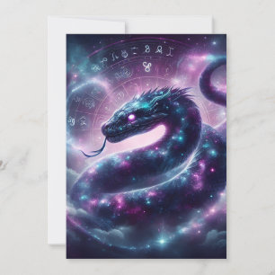 Cartes Pour Fêtes Annuelles Zodiaque Galaxie du Serpent Cosmique Astrologie