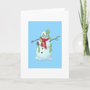 Cartes Pour Fêtes Annuelles zombi contre le bonhomme de neige