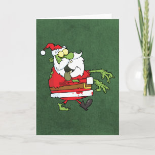Cartes Pour Fêtes Annuelles Zombi de Père Noël