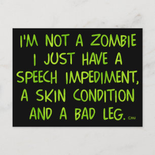 Cartes Pour Fêtes Annuelles Zombie drôle pas un vert zombie