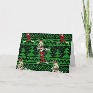 Cartes Pour Fêtes Annuelles zombie xmas père Noël