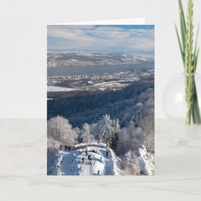 Cartes Pour Fêtes Annuelles Zurich Suisse Hiver (Devant)