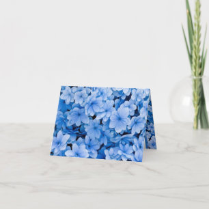 Cartes pour notes à fleurs bleues