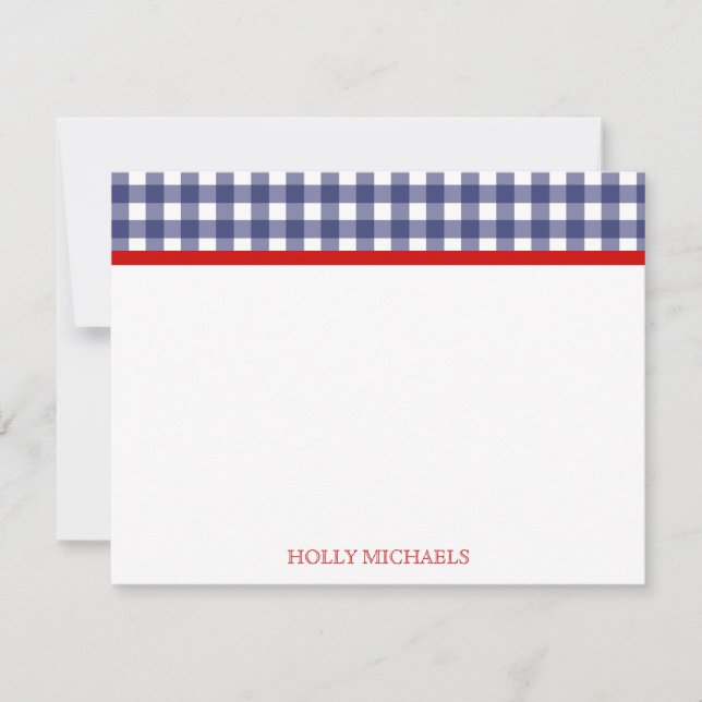 Cartes pour notes Blue En vichy & Red Flat (Devant)