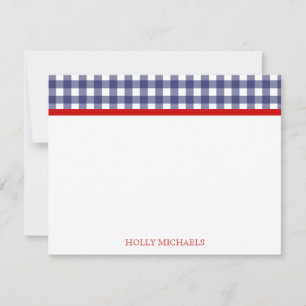Cartes pour notes Blue En vichy & Red Flat