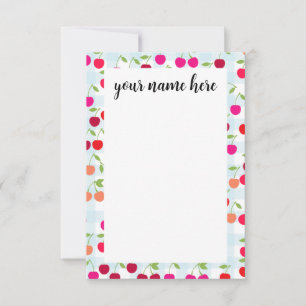 Cartes pour notes de cerises personnalisés