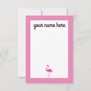 Cartes pour notes de Flamant rose personnalisés