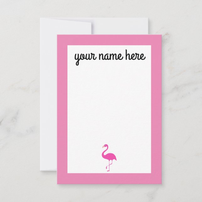 Cartes pour notes de Flamants roses personnalisés (Devant)