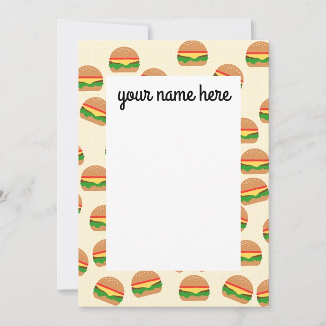 Cartes pour notes de hamburgers personnalisés (Devant)