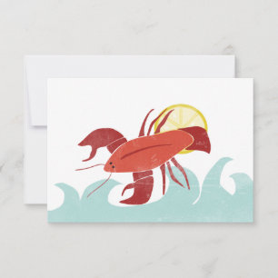 Cartes pour notes de homard au soleil