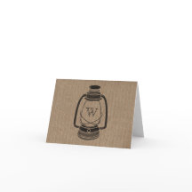 Cartes pour notes de lanterne à huile de monogramm