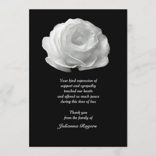 Cartes pour notes de Merci de perte de rose blanc