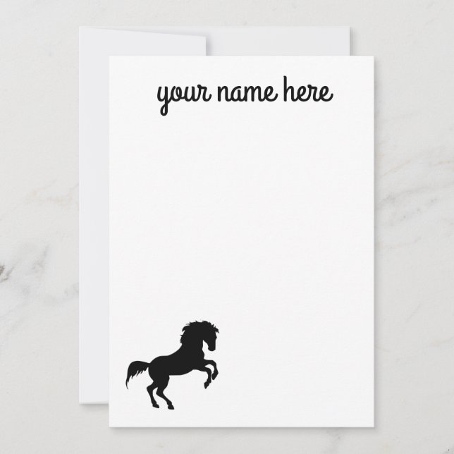 Cartes pour notes de papeterie pour chevaux person (Devant)
