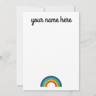 Cartes pour notes de papeterie Rainbow personnalis