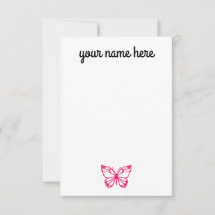 Cartes pour notes de papillons personnalisés pour
