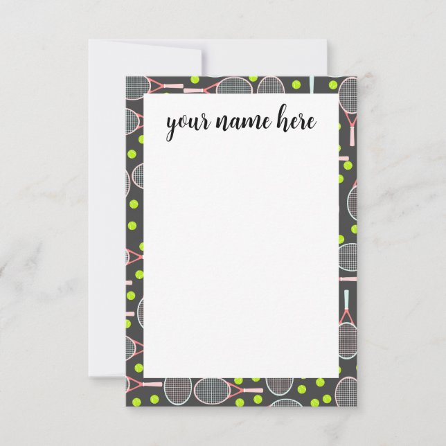 Cartes pour notes de raquettes de tennis personnal (Devant)