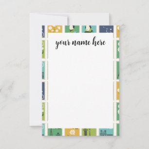 Cartes pour notes de timbres postérieurs personnal
