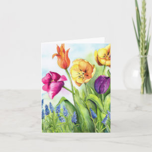 Cartes pour notes de tulipes