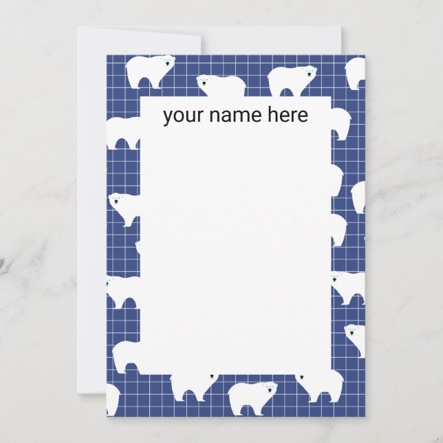 Cartes pour notes d'ours polaires personnalisés (Devant)