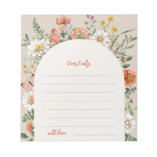 Cartes pour notes fleurs sauvages Bloc-notes