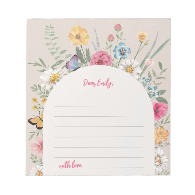 Cartes pour notes fleurs sauvages | Bloc-notes (Devant)