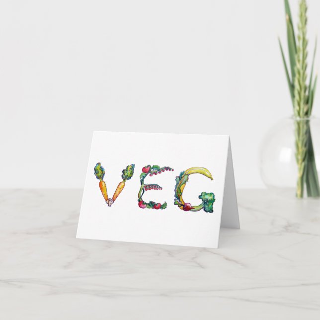 Cartes pour notes intérieurs de blanc de "Veg" (Devant)