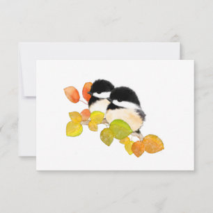 Cartes pour notes minimalistes blancs d'oiseaux de