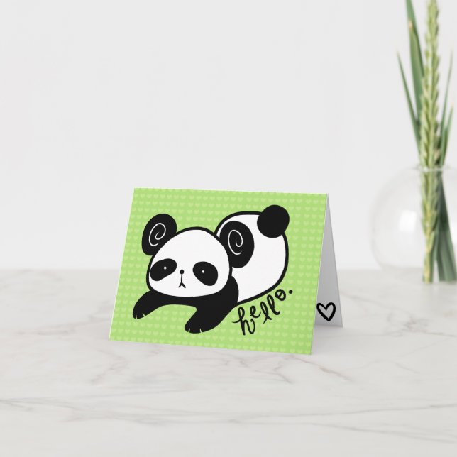 cartes pour notes paresseux de blanc de panda (Devant)
