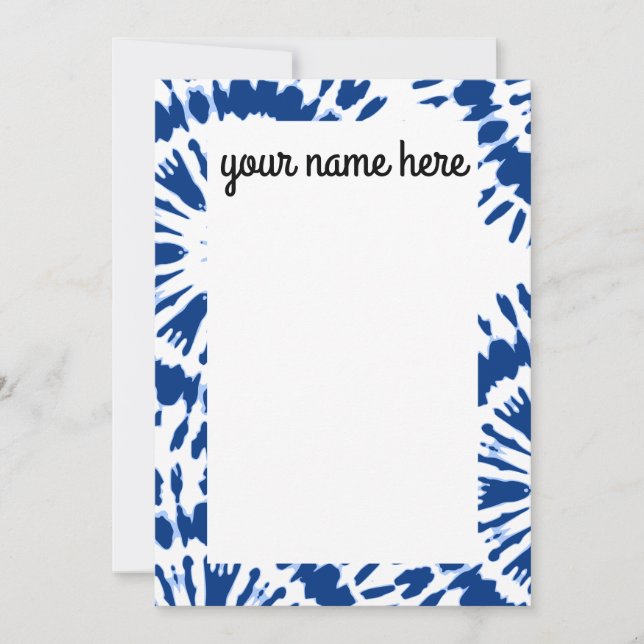 Cartes pour notes personnalisées Indigo Blue Tie D (Devant)
