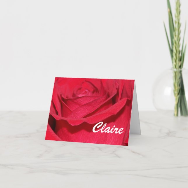 Cartes pour notes photo personnalisés de Rose roug (Devant)