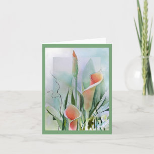 Cartes pour notes vides de zantedeschia