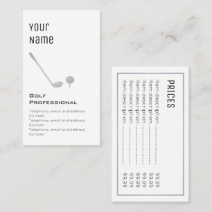 Cartes professionnelles des prix de golf