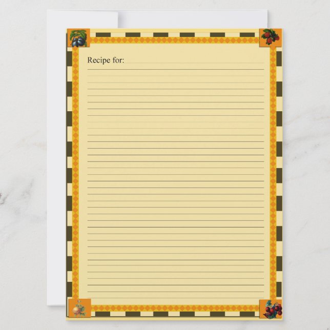 Cartes recettes (Devant)