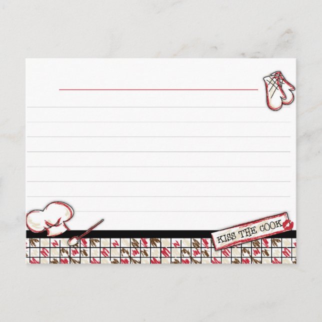 Cartes recettes. Embrasse Le Cook (Devant)
