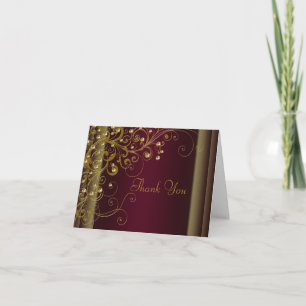 Cartes Red Wine Burgundy et Gold Merci