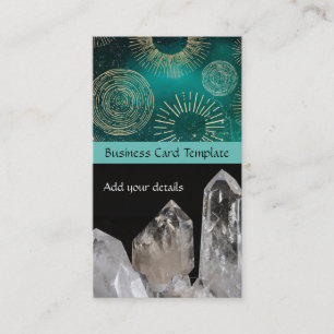 Cartes Reiki Turquoises - Cristaux de quartz blanc