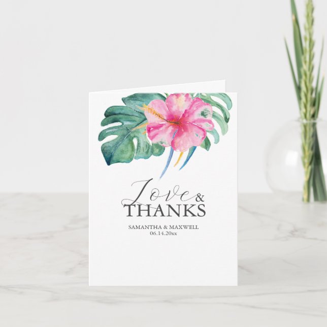 Cartes Remerciements Mariages Personnalisées Fleur (Devant)